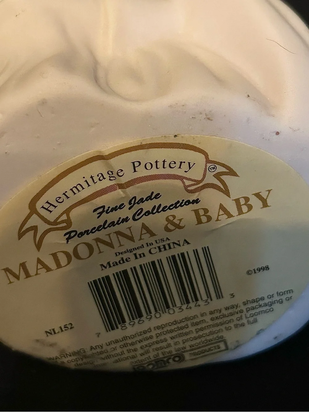 MADONNA & BABY Figurine Fine Jade Porcelain  4.5